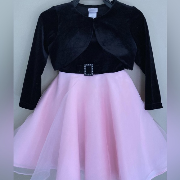 Special Occasion Pink & Black velvet Dress & jacket sz 4T - Picture 9 of 9